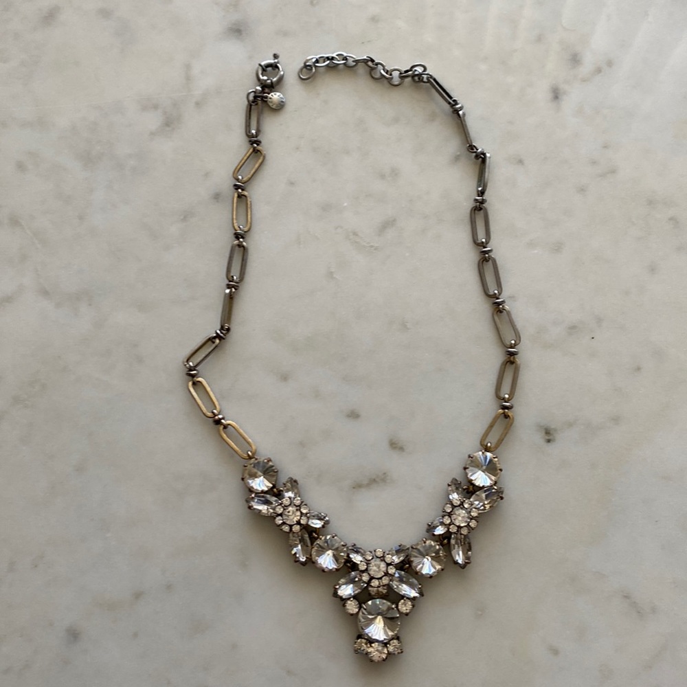 J Crew sparkly vintage crystal stone necklace